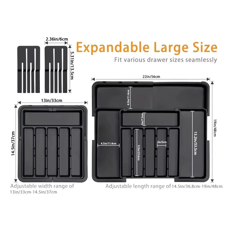 Expandable Cutlery Tray - Adjustable Kitchen Drawer Organizer