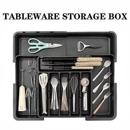 Expandable Cutlery Tray - Adjustable Kitchen Drawer Organizer