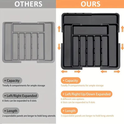 Expandable Cutlery Tray - Adjustable Kitchen Drawer Organizer