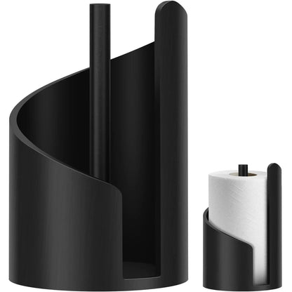 Wood-Style Spiral Paper Towel Holder - Vertical Countertop Stand