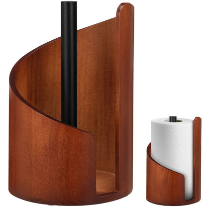 Wood-Style Spiral Paper Towel Holder - Vertical Countertop Stand