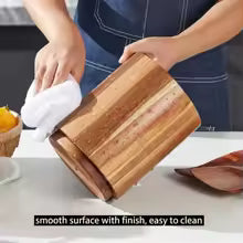 360° Rotating Wooden Utensil Holder - Large Capacity Kitchen Organizer