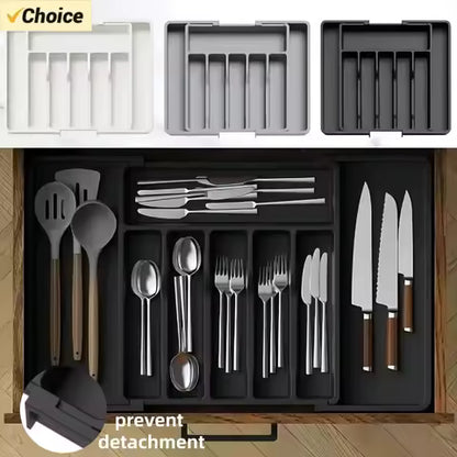 Expandable Cutlery Tray - Adjustable Kitchen Drawer Organizer