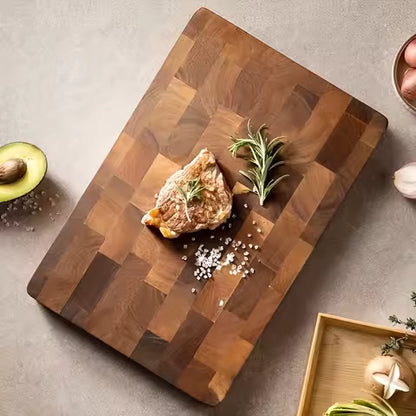 Acacia Wood Cutting Board - Thick Non-Slip Double-Sided Board