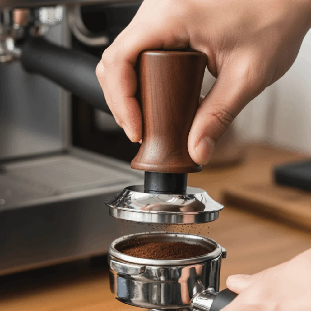 Self-Leveling Coffee Tamper - Spring-Loaded Espresso Press