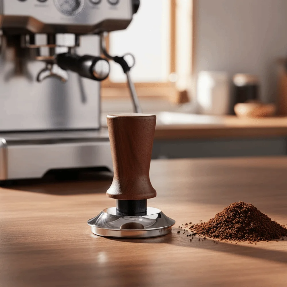 Self-Leveling Coffee Tamper - Spring-Loaded Espresso Press