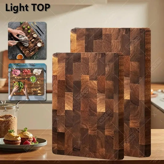 Acacia Wood Cutting Board - Thick Non-Slip Double-Sided Board