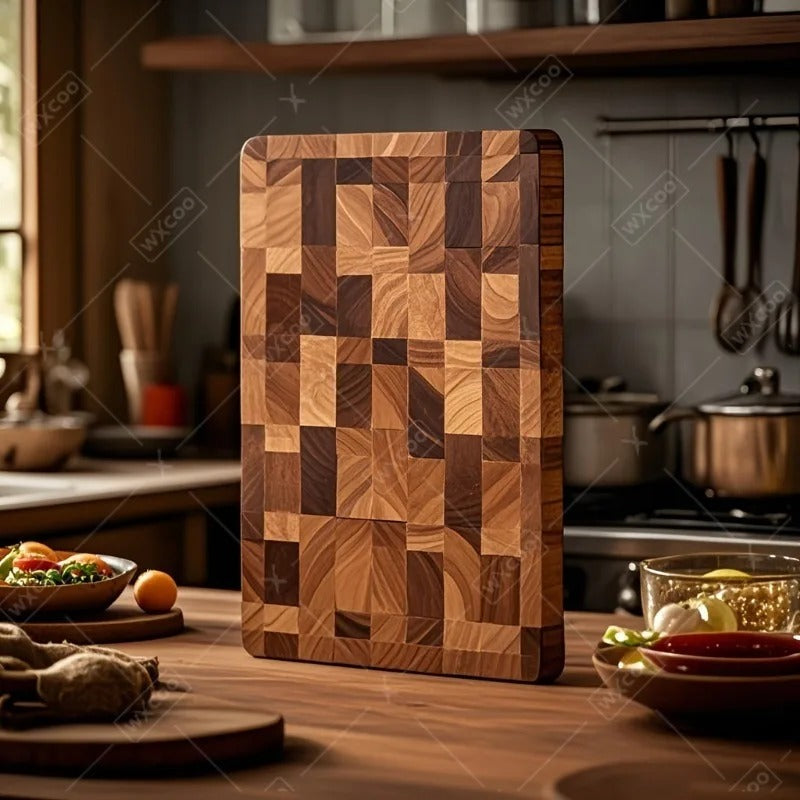 Acacia Wood Cutting Board - Thick Non-Slip Double-Sided Board