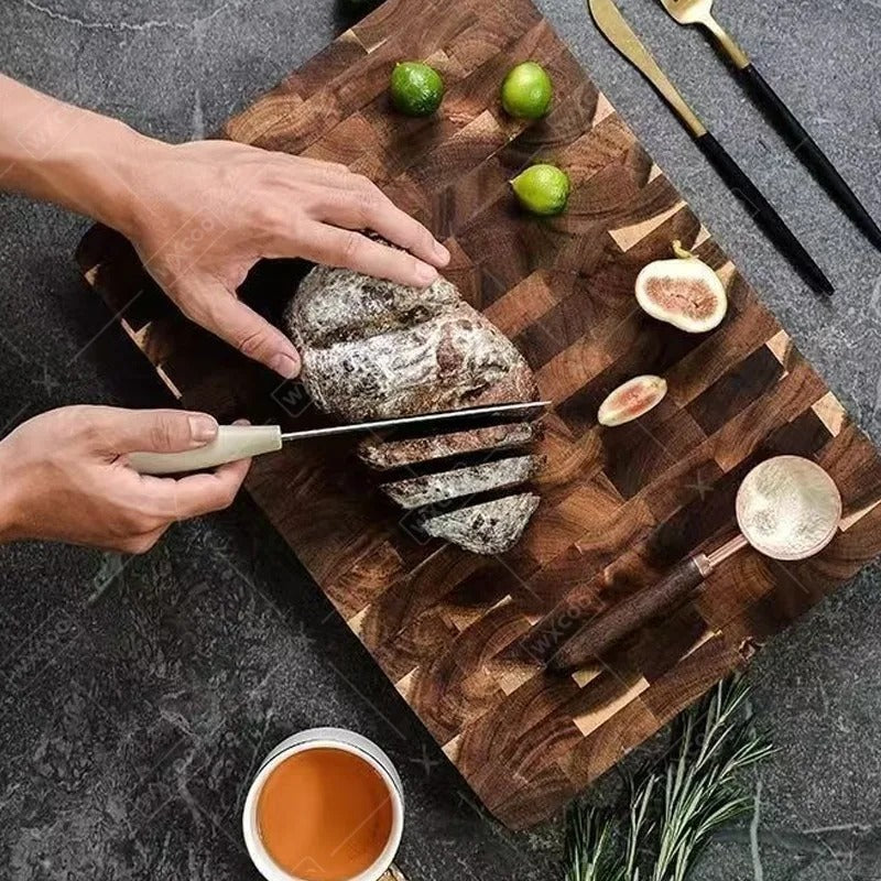Acacia Wood Cutting Board - Thick Non-Slip Double-Sided Board