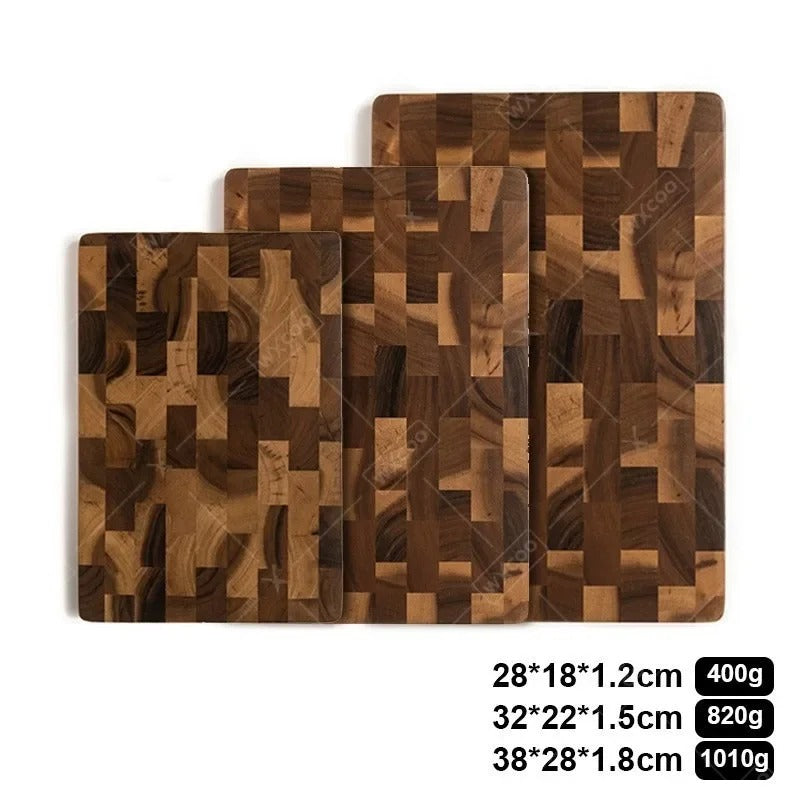 Acacia Wood Cutting Board - Thick Non-Slip Double-Sided Board